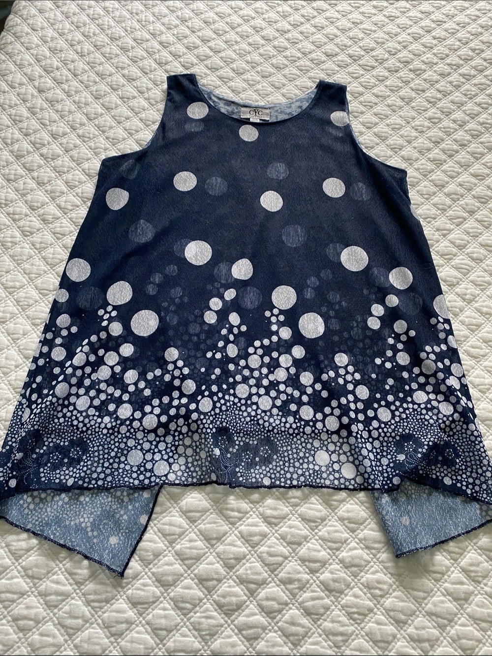 Navy Polka Dot Sleeveless Camisole